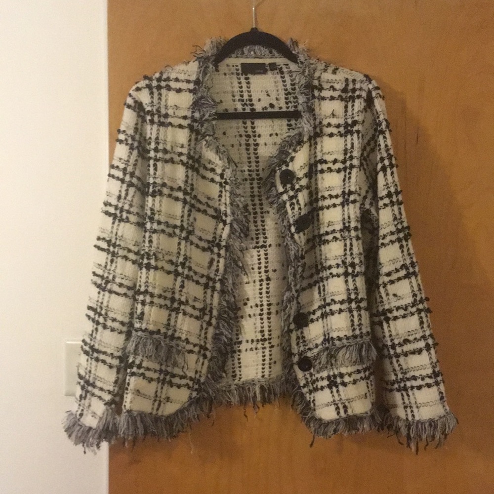 Knit button up sweater jacket